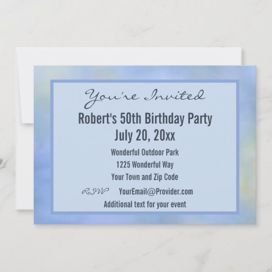 U bent uitgenodigd voor een Casual Abstract Blue Y Kaart (Voorkant)