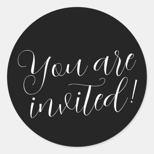 U bent uitgenodigd voor een feestje ronde sticker (Voorkant)