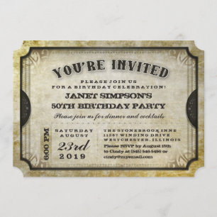 U bent uitgenodigd voor een Gold Antiek Ticket ver Kaart