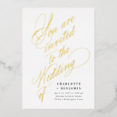 U bent uitgenodigd voor onze bruiloft folie uitnodiging (Voorkant)