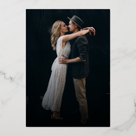 U bent uitgenodigd voor onze bruiloft folie uitnodiging (Achterkant)