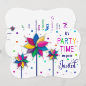 U bent uitgenodigd, Windmolen Draaiers, Kleurrijk Kaart (Voorkant / Achterkant)