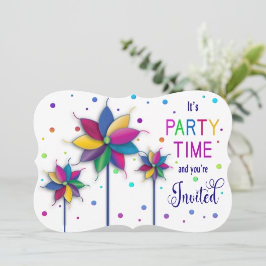 U bent uitgenodigd, Windmolen Draaiers, Kleurrijk Kaart (Staand voorkant)