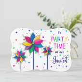 U bent uitgenodigd, Windmolen Spinners, Kleurrijk Kaart (Staand voorkant)