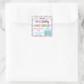 U bent Valentijnse O-Fish-Ally Kinderen Vierkante Sticker (Tas)