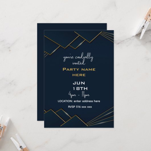 U bent van harte uitgenodigd aan te passen kaart (Voorkant / Achterkant in situ)