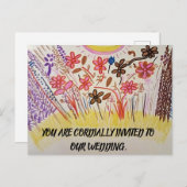 U BENT VAN HARTE UITGENODIGD VOOR ONZE BRUILOFT. AANKONDIGINGSKAART (Voorkant / Achterkant)