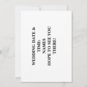 U BENT VAN HARTE UITGENODIGD VOOR ONZE BRUILOFT. KAART (Achterkant)