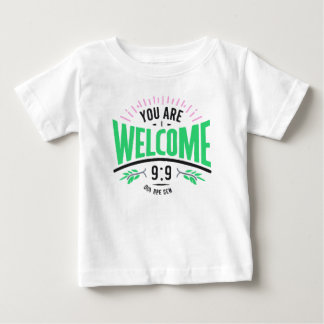 U bent van harte welkom met een baby T-shirt