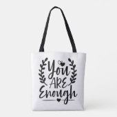 U bent voldoende Canvas tas (Achterkant)