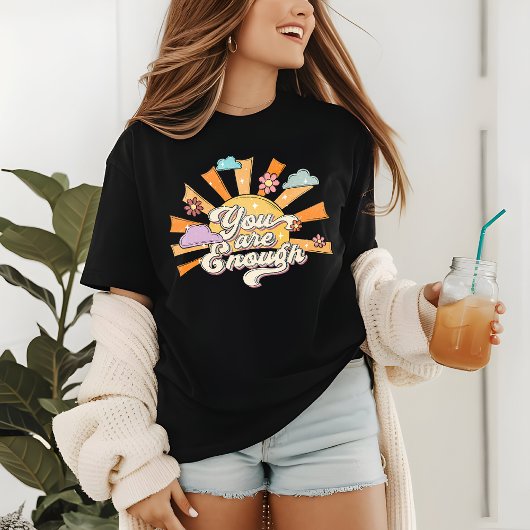 U bent voldoende Retro Typografie Mental Health T-shirt