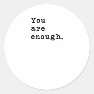 U bent voldoende Retrotypemachine stijl Motivatie Ronde Sticker