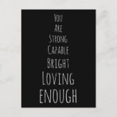 U bent voldoende zwart bevestigend briefkaart (Voorkant)