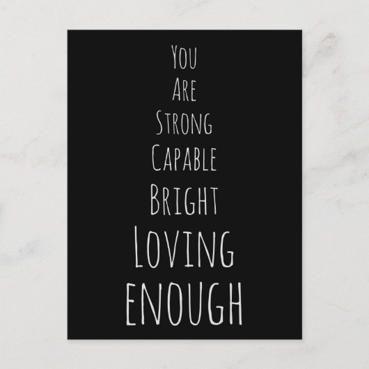 U bent voldoende zwart bevestigend briefkaart (Voorkant)