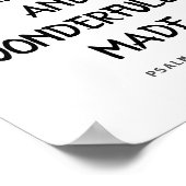 U bent vreeslijk en wonderbaarlijk, Psalm 139:14 Poster (Hoek)