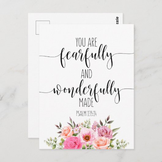 U bent vreeswekkend en wonderbaarlijk, Psalm 139:1 Briefkaart (Voorkant / Achterkant)