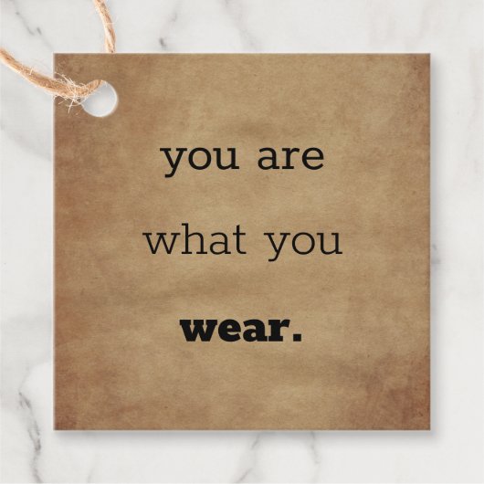 U bent wat u Draag - Logo kleding ophangen Label (Voorkant)