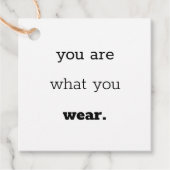 U bent wat u Draag - Logo kleding ophangen Label (Voorkant)