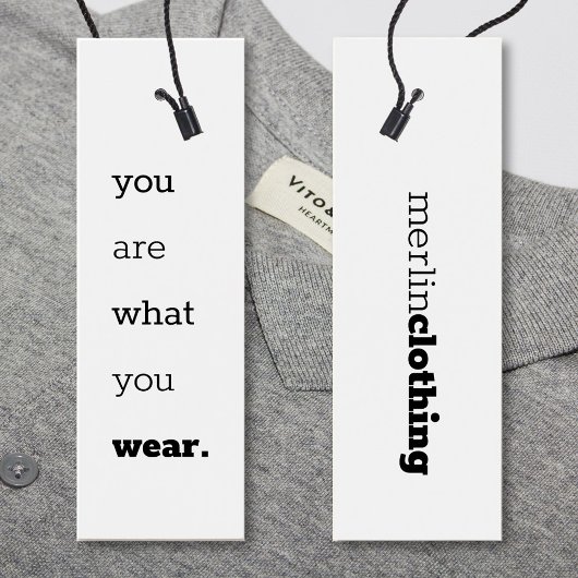 U bent wat u Draag - Logo kleding ophangen Label Mini Visitekaartjes