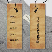 U bent wat u Draag - Logo kleding ophangen Label Mini Visitekaartjes