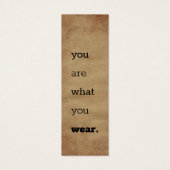 U bent wat u Draag - Logo kleding ophangen Label Mini Visitekaartjes (Voorkant)