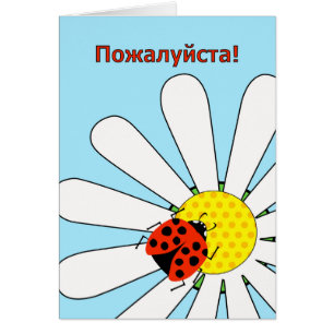 U bent Welkom in de Russische pa-zhal-sta Ladybug