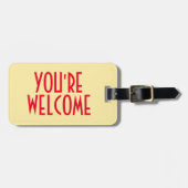U bent welkome Bagagelabel met lederen riem (Voorkant horizontaal)