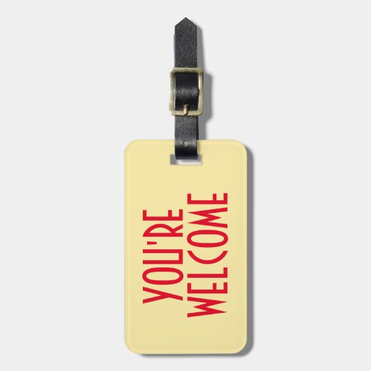 U bent welkome Bagagelabel met lederen riem (Voorkant verticaal)