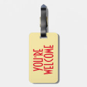 U bent welkome Bagagelabel met lederen riem (Achterkant verticaal)