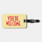 U bent welkome Bagagelabel met lederen riem (Achterkant horizontaal)