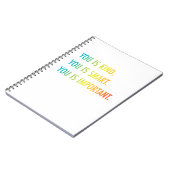 U bent zo slim dat u belangrijk bent notitieboek (Linkerzijde)