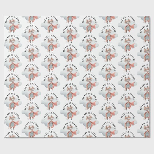 U bent zo sterk dat u papierbladen met vossen verp cadeaupapier (Vlak)