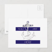U bevindt zich hier nautisch blauw ontwerp briefkaart (Voorkant / Achterkant)