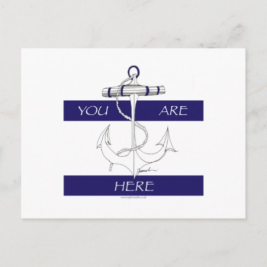 U bevindt zich hier nautisch blauw ontwerp briefkaart (Voorkant)
