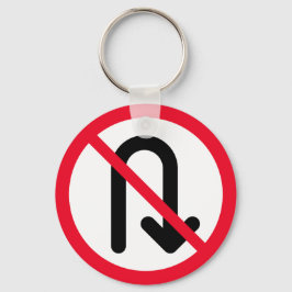 U bocht verboden | Metal Circle-Sleutelhanger Sleutelhanger