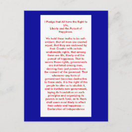 !!! U Creëer Onafhankelijkheidsverklaring Briefkaart