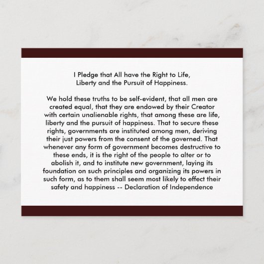 !!! U Creëer Onafhankelijkheidsverklaring Briefkaart (Voorkant)