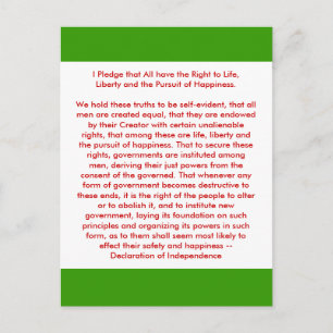 !!! U Creëer Onafhankelijkheidsverklaring Briefkaart