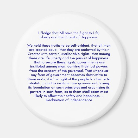 !!! U Creëer Onafhankelijkheidsverklaring Magneet (Voorkant)