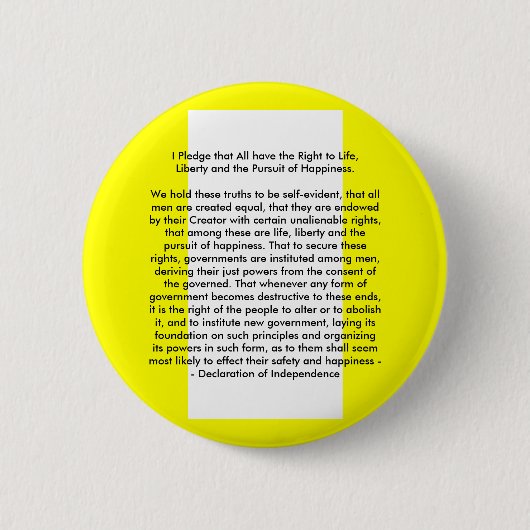 !!! U Creëer Onafhankelijkheidsverklaring Ronde Button 5,7 Cm (Voorkant)