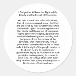 !!! U Creëer Onafhankelijkheidsverklaring Ronde Sticker