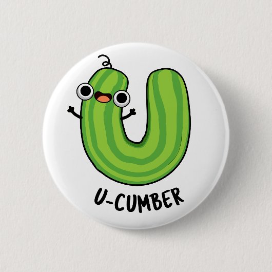 U-cumber Funny Cucumber Pun Ronde Button 5,7 Cm (Voorkant)