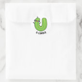 U-cumber Funny Cucumber Pun Ronde Sticker (Tas)
