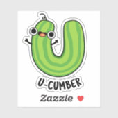 U-cumber Funny Cucumber Pun Sticker (Vel)