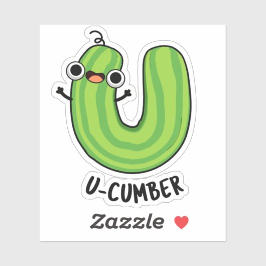 U-cumber Funny Cucumber Pun Sticker (Vel)