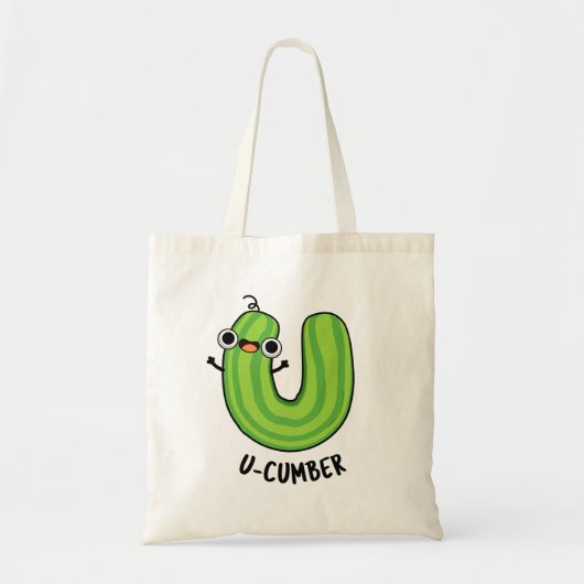 U-cumber Funny Cucumber Pun Tote Bag (Voorkant)