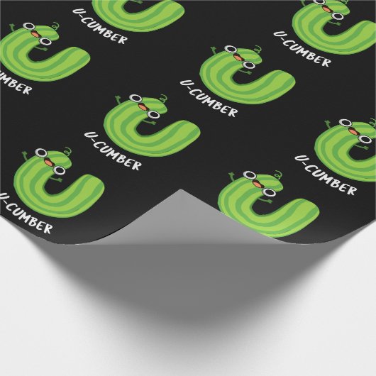 U-cumber Grappige Komkommer Pun Donker BG Cadeaupapier (Hoek)