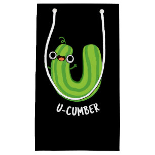 U-cumber Grappige Komkommer Pun Donker BG Klein Cadeauzakje