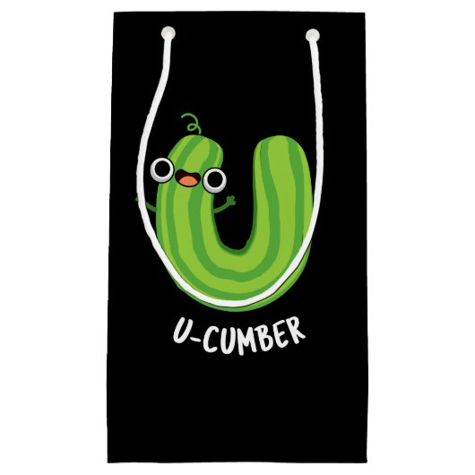U-cumber Grappige Komkommer Pun Donker BG Klein Cadeauzakje (Voorkant)