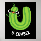 U-cumber Grappige Komkommer Pun Donker BG Poster (Voorkant)